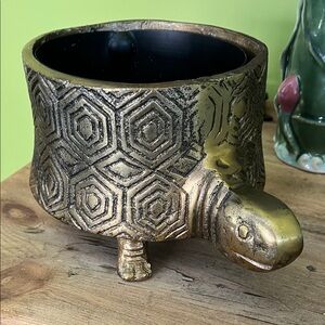 Brass Turtle Planter